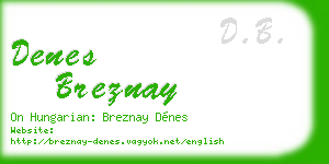 denes breznay business card